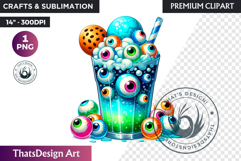 Cute Halloween Drinks Clipart, Cute Spooky Kawaii halloween Product Image 1