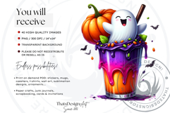 Halloween Drinks cuties Clipart Set, Cute Spooky Kawaii Product Image 2