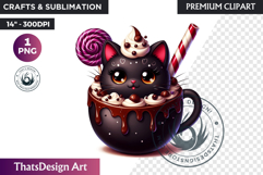 Cute Halloween Drinks Clipart, Cute Spooky Kawaii halloween Product Image 1