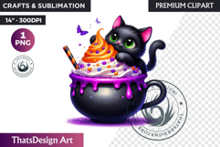 Cute Halloween Drinks Clipart, Cute Spooky Kawaii halloween Product Image 1