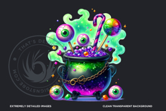 Halloween Drinks cuties Clipart Set, Cute Spooky Kawaii Product Image 3