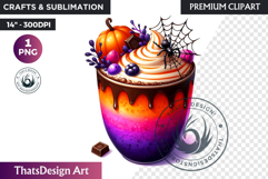 Cute Halloween Drinks Clipart, Cute Spooky Kawaii halloween Product Image 1