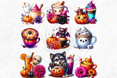 Halloween Drinks cuties Clipart Set, Cute Spooky Kawaii Product Image 4