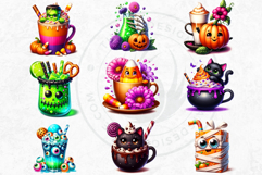 Halloween Drinks cuties Clipart Set, Cute Spooky Kawaii Product Image 7