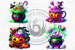 Halloween Drinks cuties Clipart Set, Cute Spooky Kawaii Product Image 9