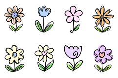 40 Heart Doodle Hand Drawn Flowers Flora SVG Clipart Product Image 6