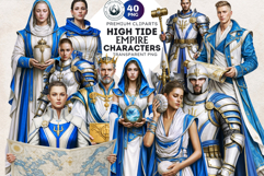 High Tide Empire Fantasy Underwater Character Clipart Set Product Image 1
