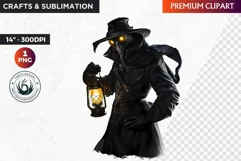 Horrific Halloween clipart, halloween png, plague doctor Product Image 1