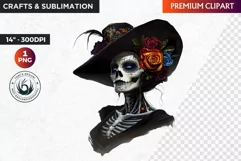 Horrific Halloween clipart, halloween png, la catrina Product Image 1