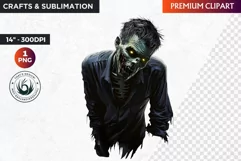 Horrific Halloween clipart, halloween png, zombie Product Image 1
