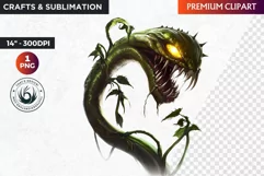 Horrific Halloween clipart, halloween png, carnivorous plant Product Image 1
