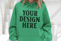 Irish Green Gildan 18500 Hoodie Mockup, Unisex Sweatshirt Mo Product Image 1