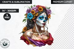 La Catrina Day of the Dead, Sugar Skull Clipart, mexican Product Image 1