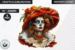 La Catrina Day of the Dead, Sugar Skull Clipart, mexican Product Image 1