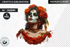 La Catrina Day of the Dead, Sugar Skull Clipart, mexican Product Image 1
