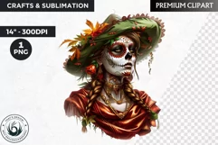 La Catrina Day of the Dead, Sugar Skull Clipart, mexican Product Image 1