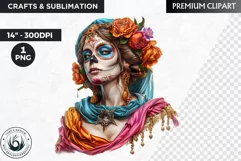 La Catrina Day of the Dead, Sugar Skull Clipart, mexican Product Image 1