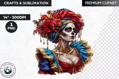 La Catrina Day of the Dead, Sugar Skull Clipart, mexican Product Image 1