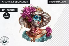 La Catrina Day of the Dead, Sugar Skull Clipart, mexican Product Image 1