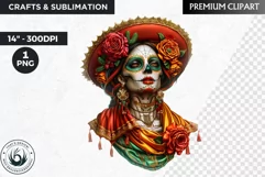 La Catrina Day of the Dead, Sugar Skull Clipart, mexican Product Image 1