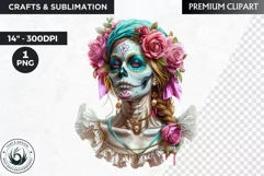 La Catrina Day of the Dead, Sugar Skull Clipart, mexican Product Image 1