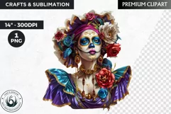 La Catrina Day of the Dead, Sugar Skull Clipart, mexican Product Image 1