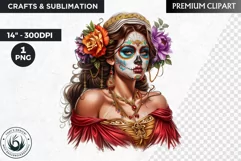 La Catrina Day of the Dead, Sugar Skull Clipart, mexican Product Image 1
