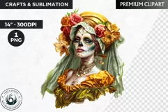 La Catrina Day of the Dead, Sugar Skull Clipart, mexican Product Image 1