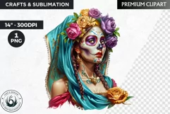 La Catrina Day of the Dead, Sugar Skull Clipart, mexican Product Image 1