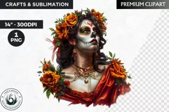 La Catrina Day of the Dead, Sugar Skull Clipart, mexican Product Image 1