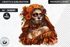 La Catrina Day of the Dead, Sugar Skull Clipart, mexican Product Image 1