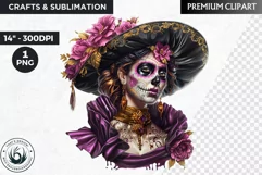 La Catrina Day of the Dead, Sugar Skull Clipart, mexican Product Image 1