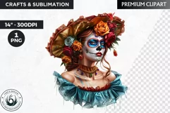 La Catrina Day of the Dead, Sugar Skull Clipart, mexican Product Image 1