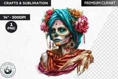 La Catrina Day of the Dead, Sugar Skull Clipart, mexican Product Image 1