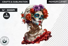 La Catrina Day of the Dead, Sugar Skull Clipart, mexican Product Image 1