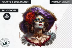 La Catrina Day of the Dead, Sugar Skull Clipart, mexican Product Image 1