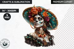 La Catrina Day of the Dead, Sugar Skull Clipart, mexican Product Image 1