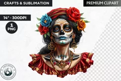 La Catrina Day of the Dead, Sugar Skull Clipart, mexican Product Image 1