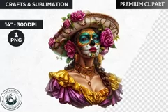 La Catrina Day of the Dead, Sugar Skull Clipart, mexican Product Image 1