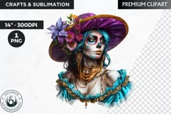 La Catrina Day of the Dead, Sugar Skull Clipart, mexican Product Image 1