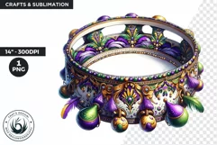 Mardi Gras Clipart, tambourine clipart, Carnival sublimation Product Image 1