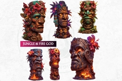 Tiki Totems Cliparts Set, Polynesian Art, Tiki bar, hawaiian Product Image 10