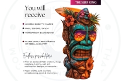 Tiki Totems Cliparts Set, Polynesian Art, Tiki bar, hawaiian Product Image 2