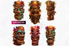Tiki Totems Cliparts Set, Polynesian Art, Tiki bar, hawaiian Product Image 4