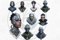 Mystic Mage Portraits PNG, Fantasy Sorcerer &amp; Wizard Clipart Product Image 4