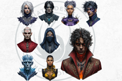 Mystic Mage Portraits PNG, Fantasy Sorcerer &amp; Wizard Clipart Product Image 9