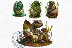 Cute Baby Dragons Clipart set, dragon egg, Fantasy PNG Product Image 6