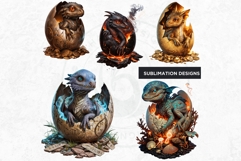 Cute Baby Dragons Clipart set, dragon egg, Fantasy PNG Product Image 7