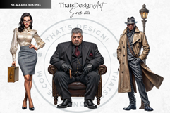 Noir Movie Characters PNG Clipart Set, detective, mafia Product Image 6