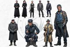 Noir Movie Characters PNG Clipart Set, detective, mafia Product Image 9